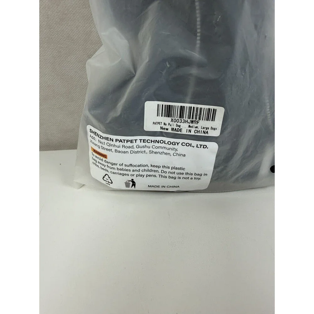 PATPET No Pull Dog Harness Black Reflective Small S Adjustable Soft Vest NWOT